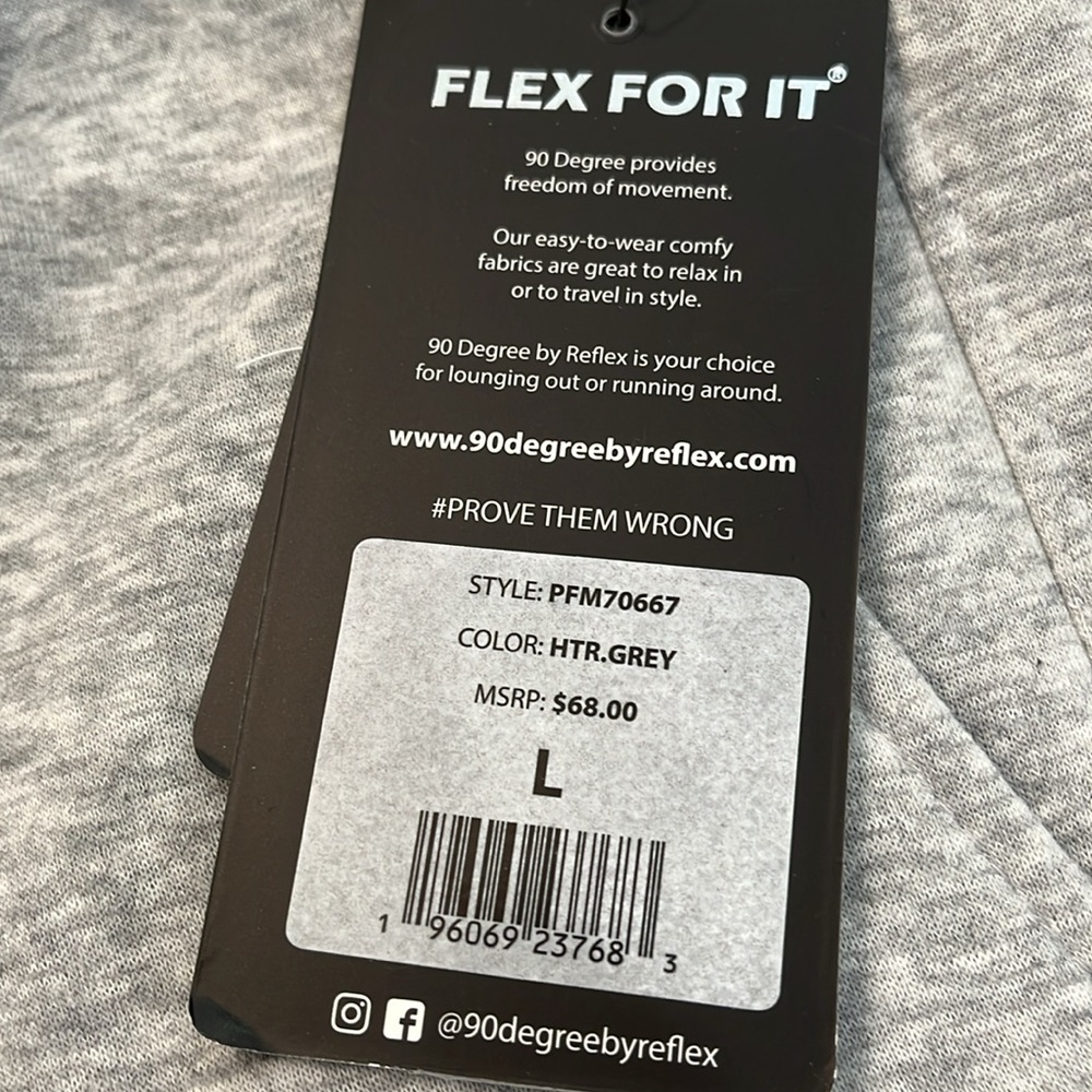 90 Degree Men's Heather Grey Jogger Pants with Gray Drawstring/NWT/L - Picture 6 of 14